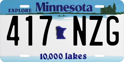 MN license plate 417NZG