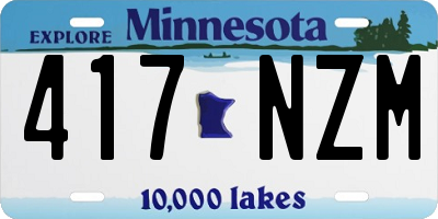 MN license plate 417NZM