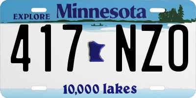 MN license plate 417NZO
