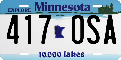 MN license plate 417OSA