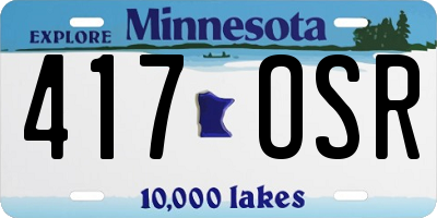 MN license plate 417OSR