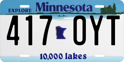MN license plate 417OYT
