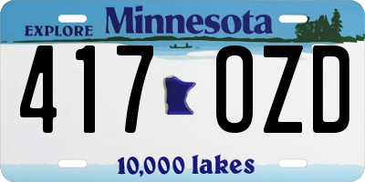 MN license plate 417OZD