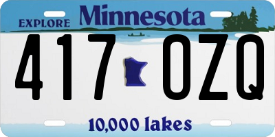 MN license plate 417OZQ