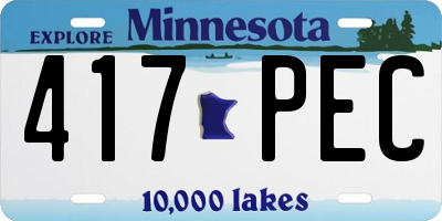 MN license plate 417PEC