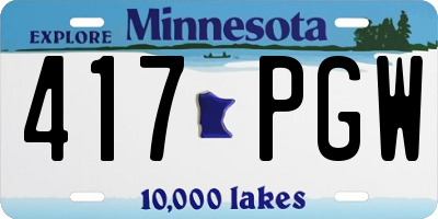 MN license plate 417PGW