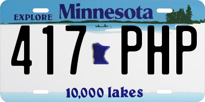 MN license plate 417PHP