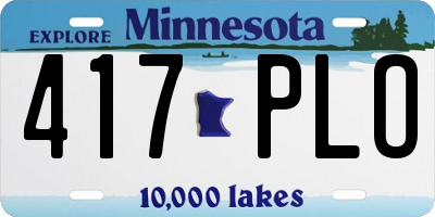 MN license plate 417PLO