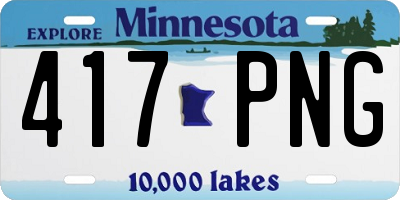 MN license plate 417PNG