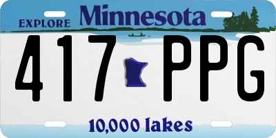 MN license plate 417PPG