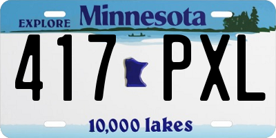 MN license plate 417PXL
