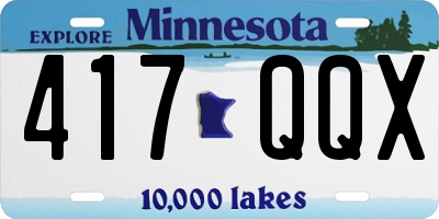 MN license plate 417QQX