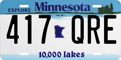 MN license plate 417QRE