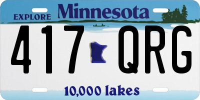 MN license plate 417QRG