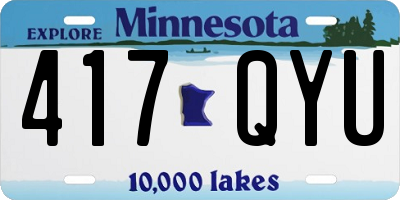 MN license plate 417QYU