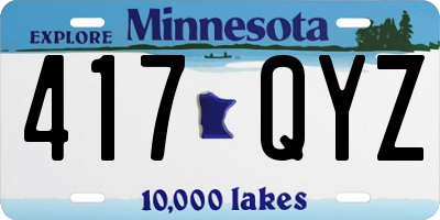 MN license plate 417QYZ