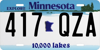 MN license plate 417QZA