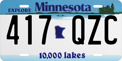 MN license plate 417QZC