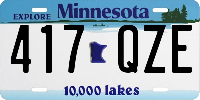 MN license plate 417QZE