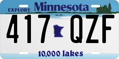 MN license plate 417QZF