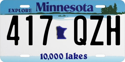 MN license plate 417QZH