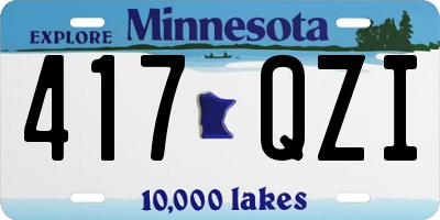 MN license plate 417QZI