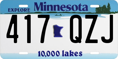 MN license plate 417QZJ