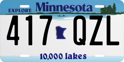 MN license plate 417QZL