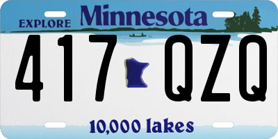 MN license plate 417QZQ