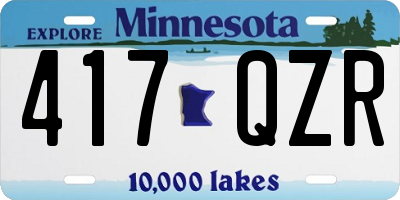 MN license plate 417QZR