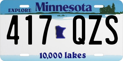 MN license plate 417QZS
