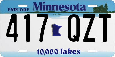 MN license plate 417QZT