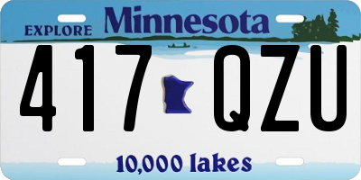 MN license plate 417QZU