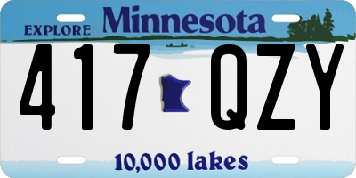 MN license plate 417QZY
