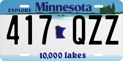 MN license plate 417QZZ