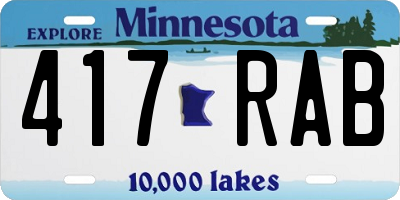 MN license plate 417RAB