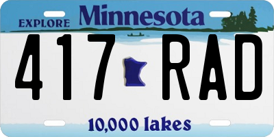 MN license plate 417RAD