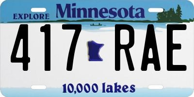 MN license plate 417RAE