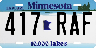 MN license plate 417RAF