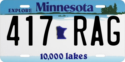 MN license plate 417RAG