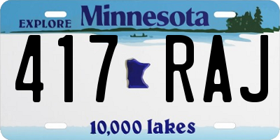 MN license plate 417RAJ
