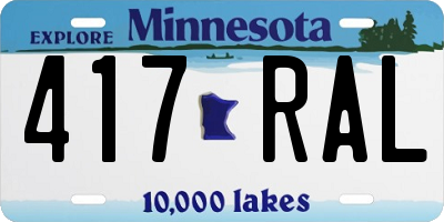 MN license plate 417RAL