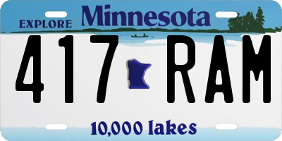 MN license plate 417RAM
