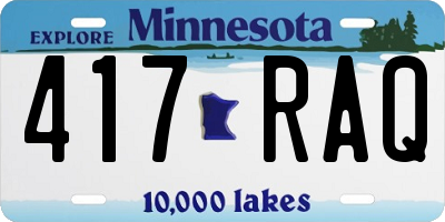 MN license plate 417RAQ