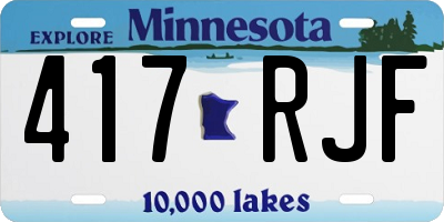 MN license plate 417RJF
