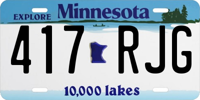 MN license plate 417RJG