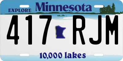 MN license plate 417RJM