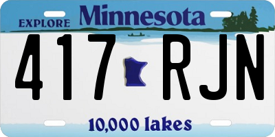 MN license plate 417RJN