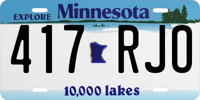 MN license plate 417RJO