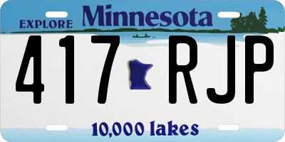 MN license plate 417RJP